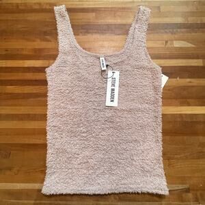 Steve Madden Women's  Chenille Sleep Tank Top bark Large